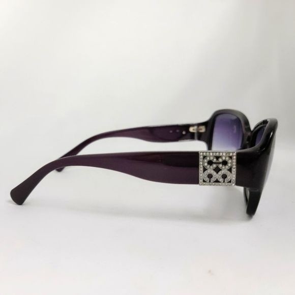 Coach Oversized Round Purple Sunglasses S2025 and Embossed Case - Picture 5 of 10
